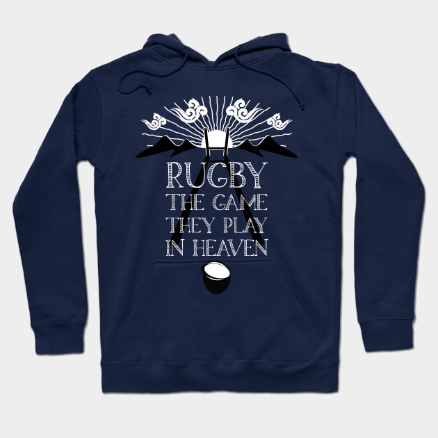 Rugby Game Played In Heaven 3 Hoodie by atomguy